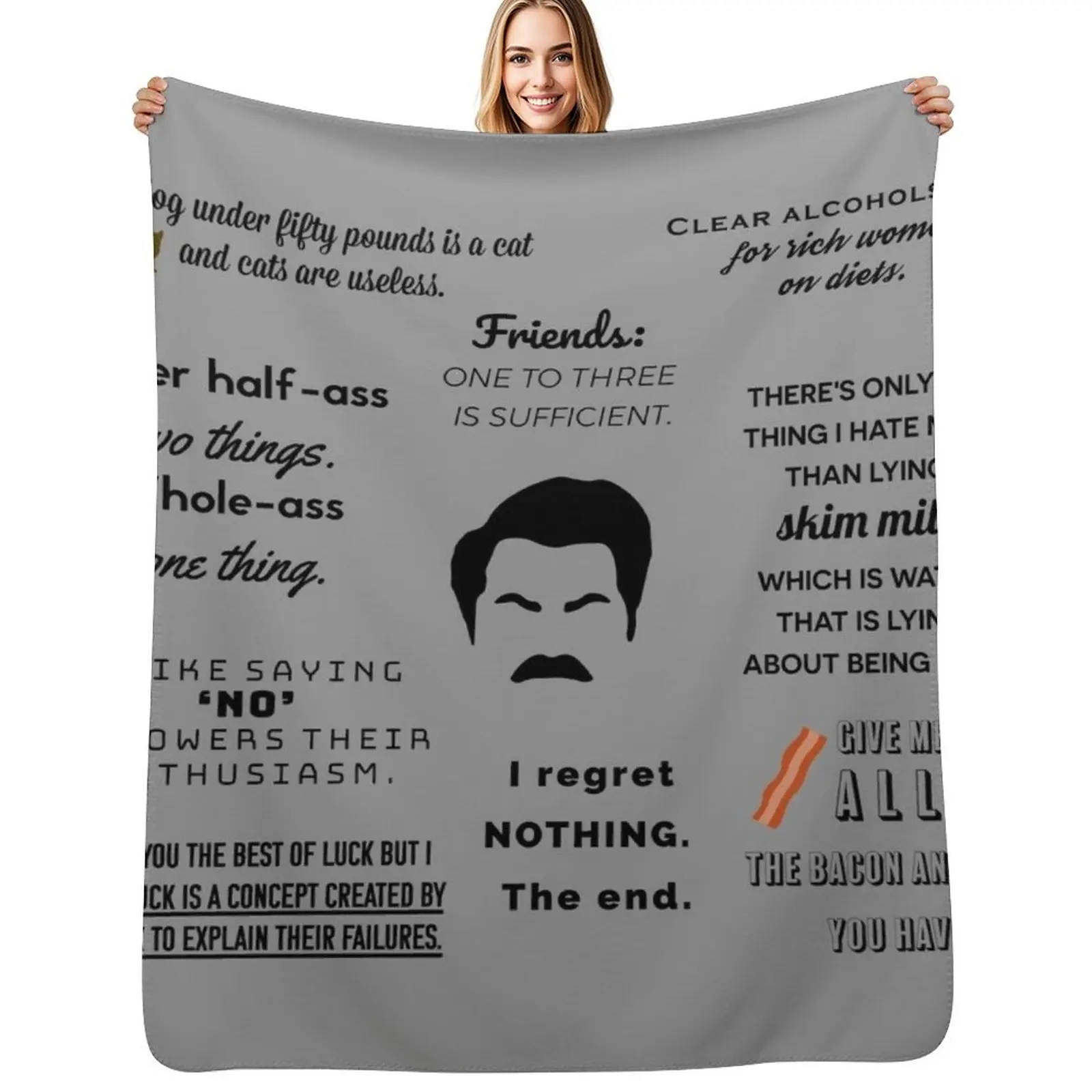

Ron Swanson - Quotes Throw Blanket Men's Soft Warm Throw Blanket for Couch