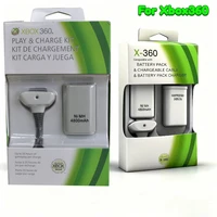 Batería recargable de 4800mAh con 1 Cable de carga + base de carga para batería de controlador de mando inalámbrico Xbox 360