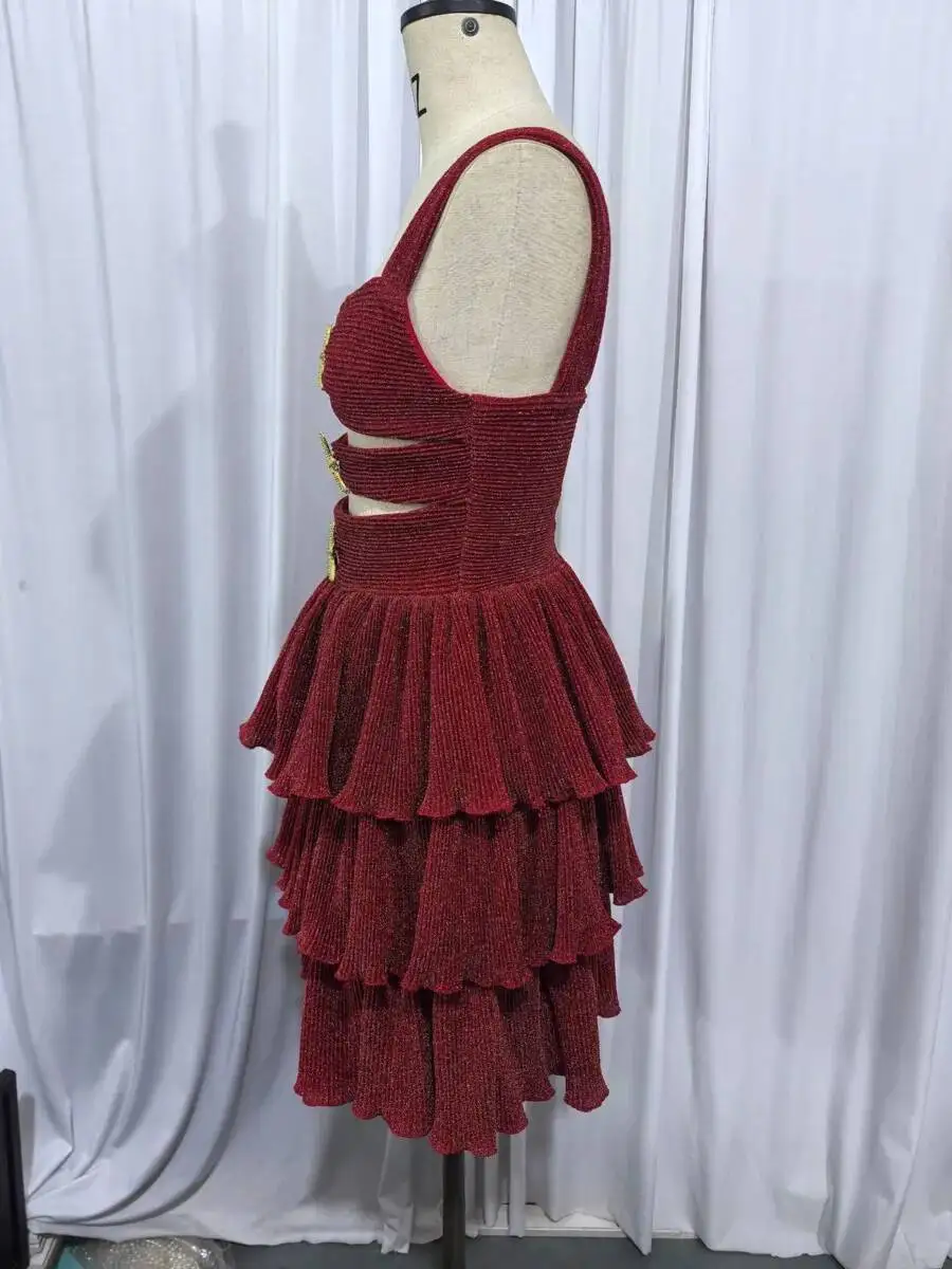 Vestido corto de sirena vestido camisola elegante corto de mujer vendaje recortado sin mangas Halter cintura alta A-line Mini vestido de moda HBJ8