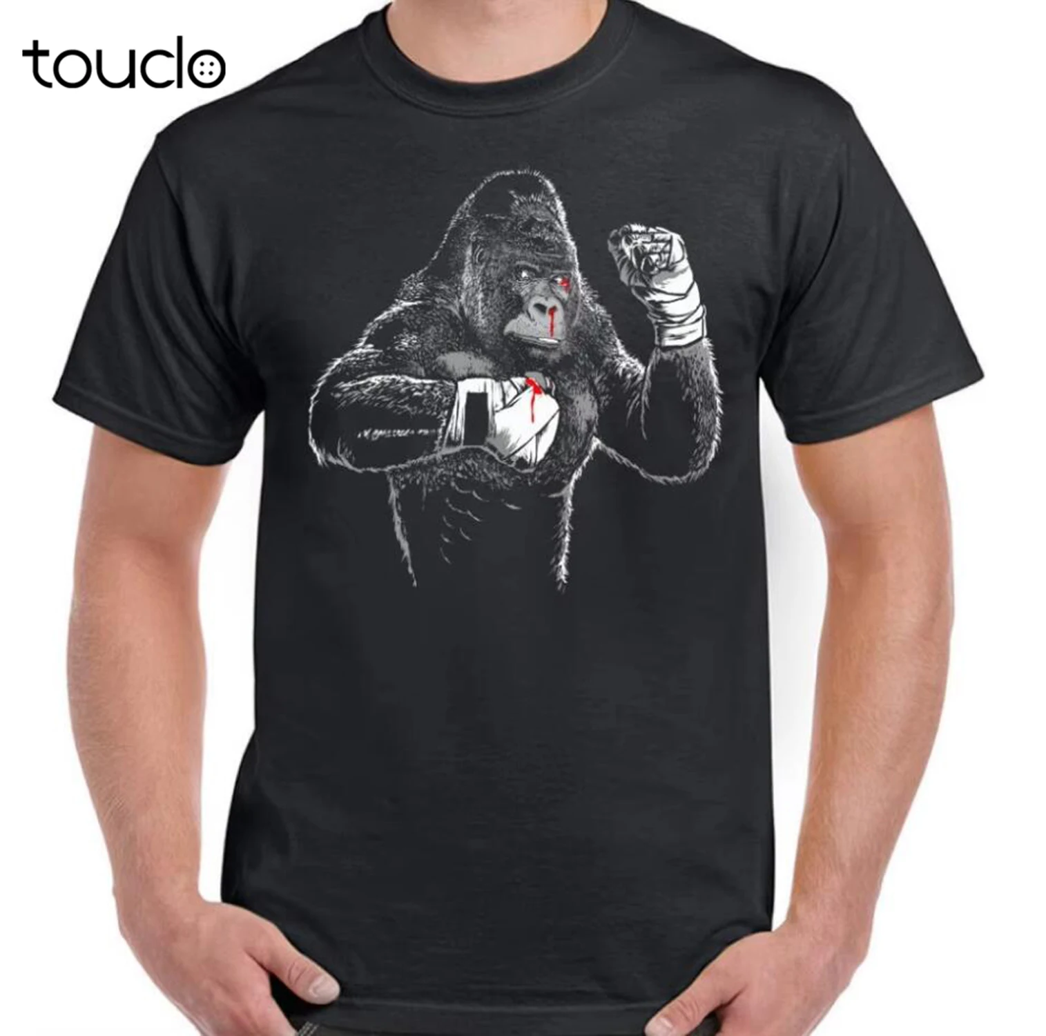Summer Men O-Neck Tee Shirt Boxer Gorilla Mens Funny Gymer T-Shirt Muay Thai Kick Boxer Trainer Top T Shirt Graphics