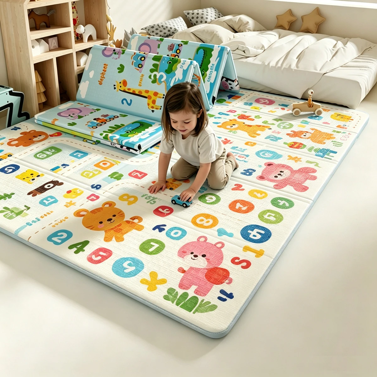 Foam Play Mats 180cm X100cm Playmat Floor Mats New Foldable Baby Carpet XPE Mats Floor Crawling Rugs Mat Baby Mat Gift for Kids