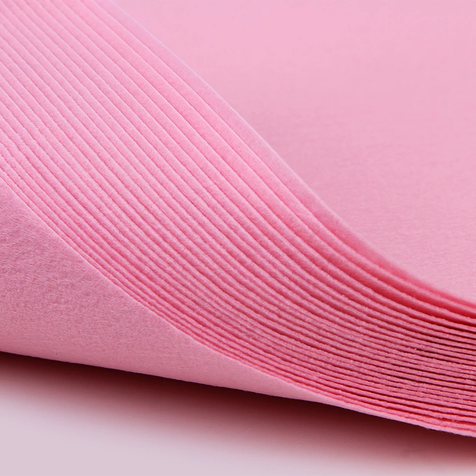 Pink Felt Fabric Nonwoven 1mm Thick Pure Color Felts Home Decoration for DIY Dolls Craft 10pcs/bag Fabric for Sewing