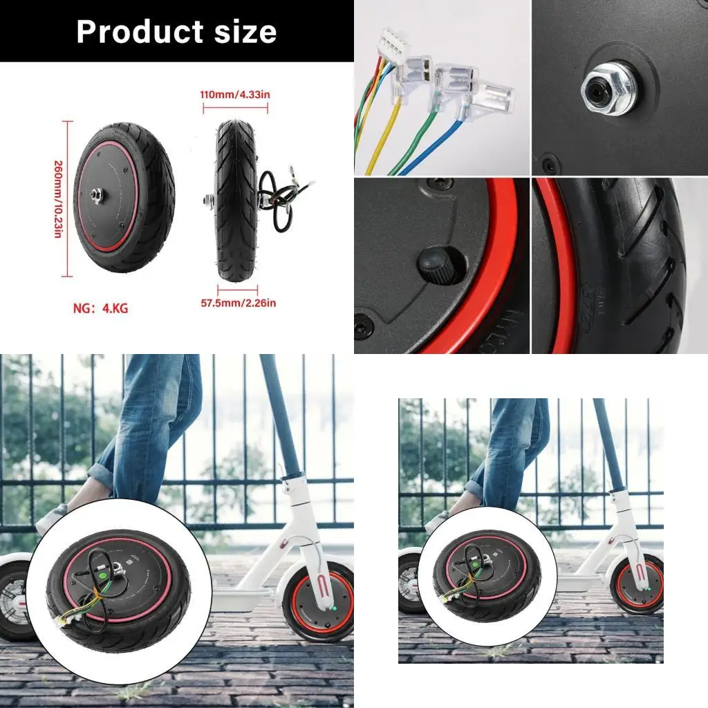 

652F 36V 350W Electric Scooters Motor Energy Efficient Durability Rubber Wheel Quiet Operations Simple Setups