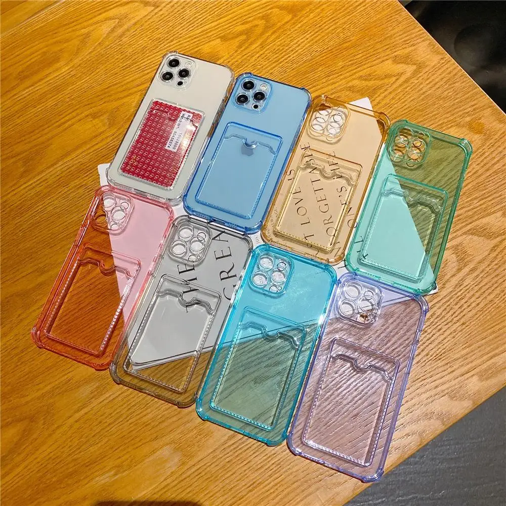 Transparente Kartensteckplatz-Taschenhalter-Hülle für iPhone 13 11 12 14 15 Pro Max Mini X XS XR SE 7 8 Plus Klare, stoßfeste Brieftaschenhülle – Detail 19