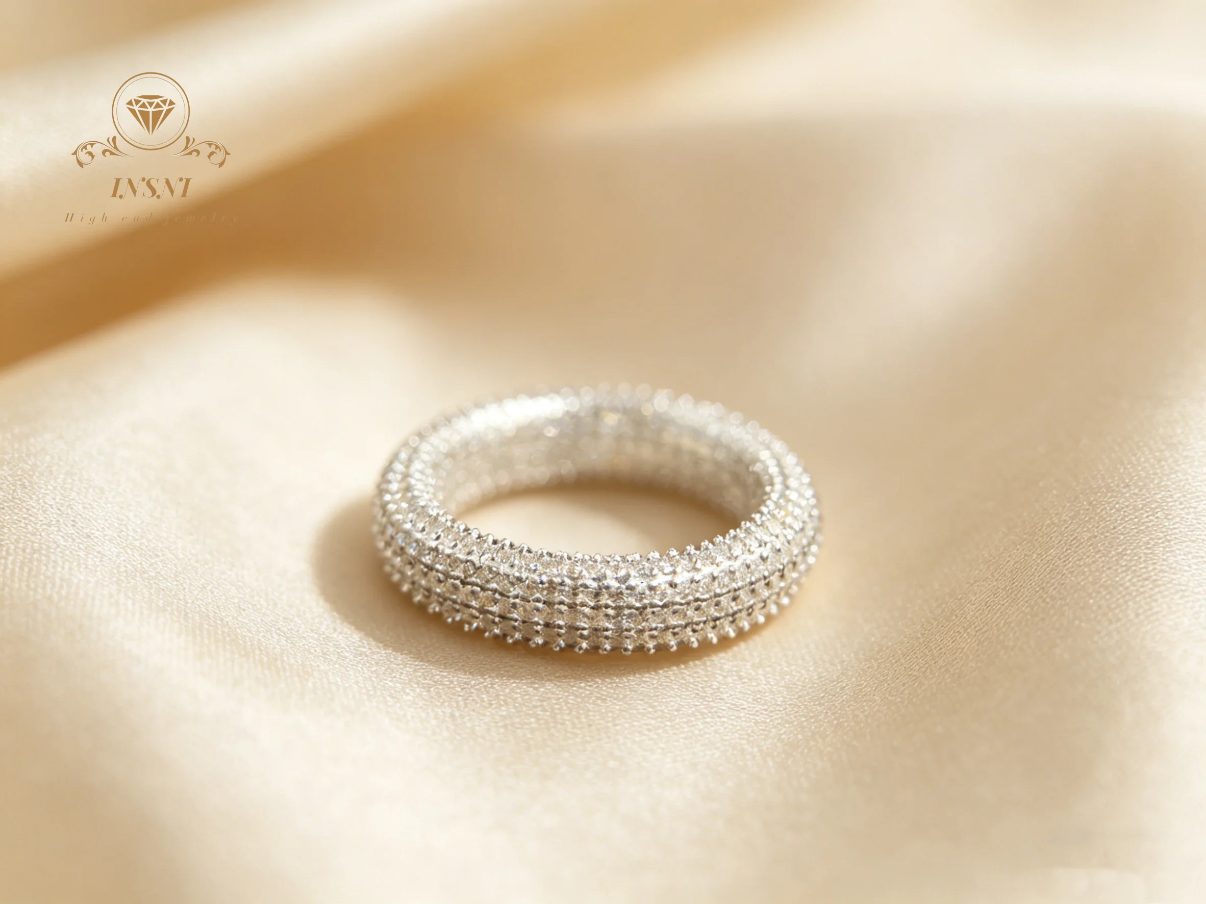 

Full Diamond Moissanite Hip Hop Ring, Solid 925 Silver Dainty Stackable Fine Jewelry, Timeless Classic Promise Band For Her