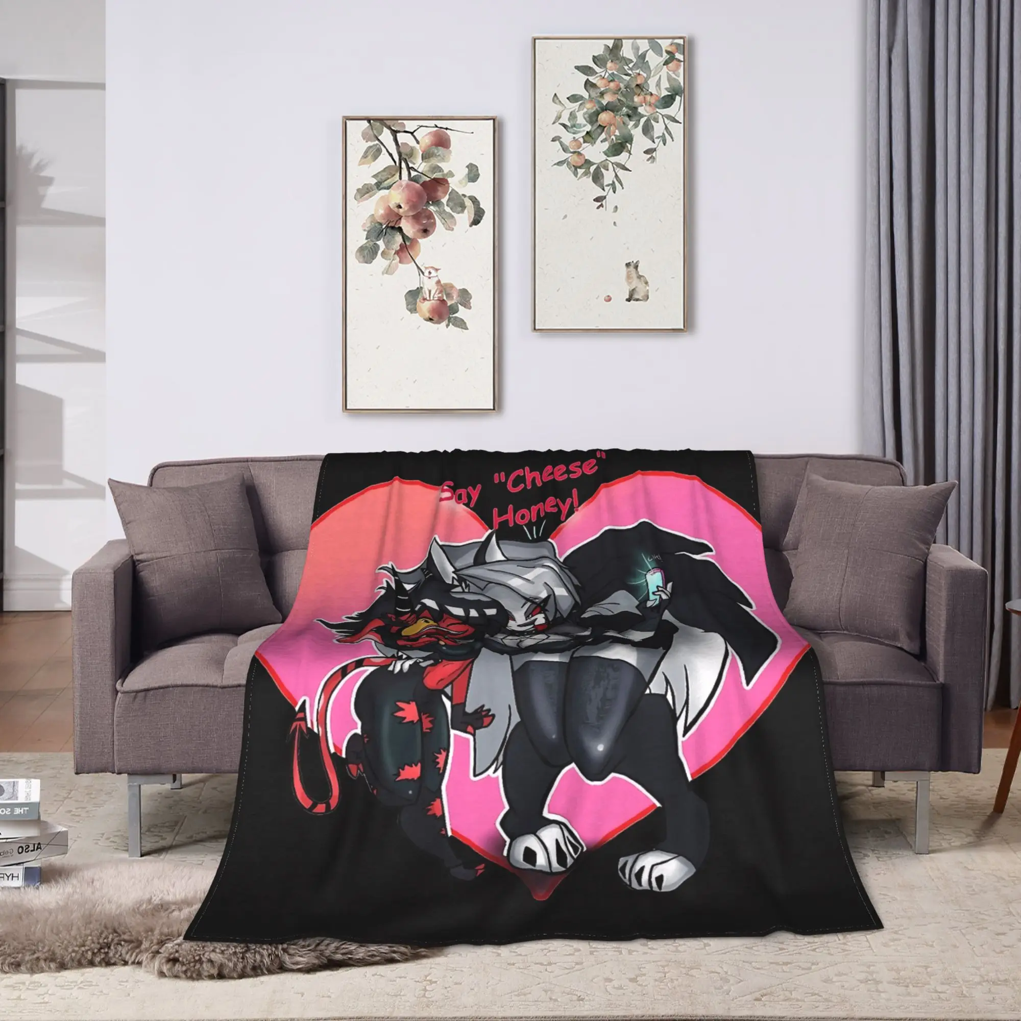 Helluva Boss Loona Blanket  Camping Flannel Bedding Throws For Couch Bed Super Warm Customized Quality Bedspread Gift Idea