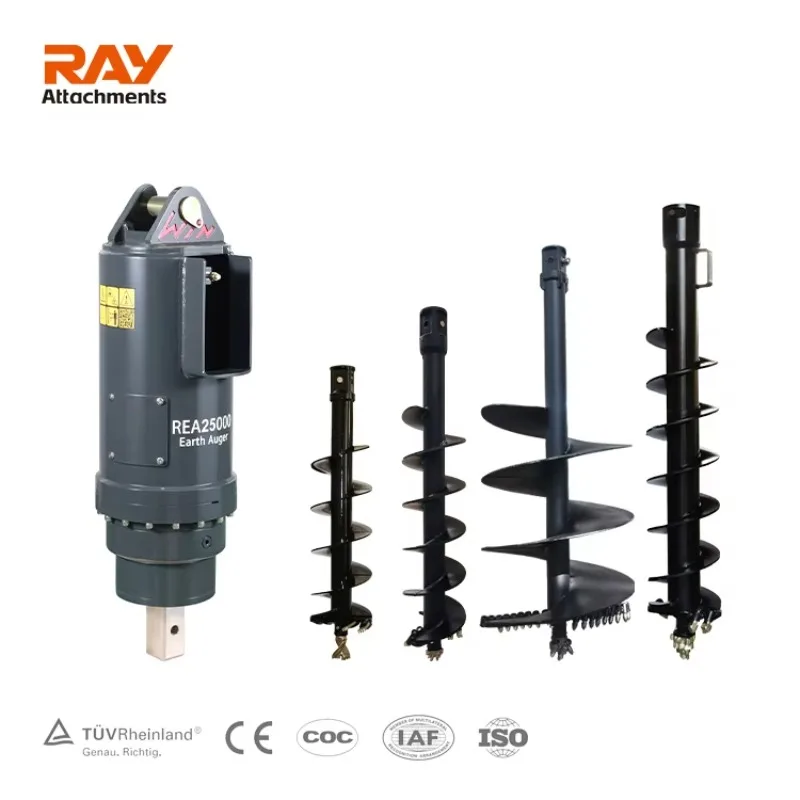 Brocas de rocha e solo duráveis e versáteis com motor e caixa de engrenagens para diversas aplicações ambientais