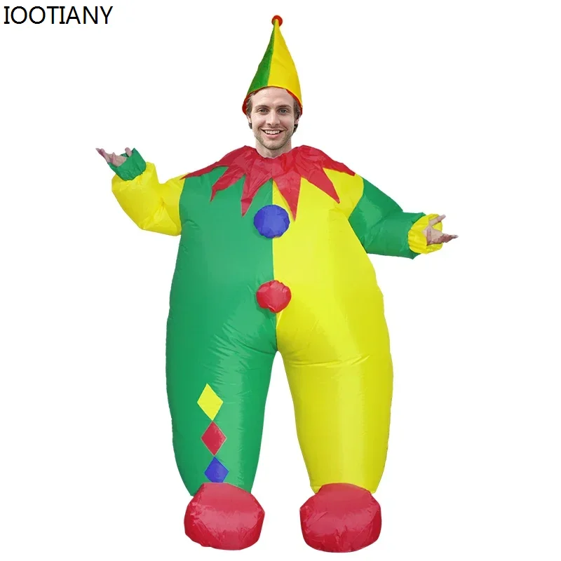 

Adult Inflatable Clown Cosplay Costume Anime Cartoon Handstand Funny Halloween Carnival Outfit Tricky Evil Clown Inflatable Suit