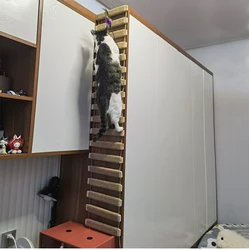 Rascador de Sisal de madera montado en la pared para gatos, escalada, muebles, puente, escalones de cuerda, escalera para gatitos, poste de pared