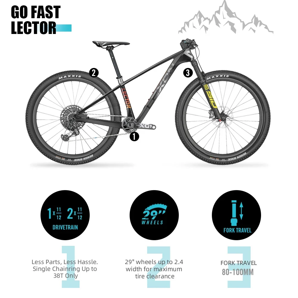 2025 ليكسون الكربون الجبلية الإطار 29er 148*12 مللي متر UDH دراجة إطارات 15/17/19 بوصة المقود سيتبوست دراجة الدراجات أجزاء