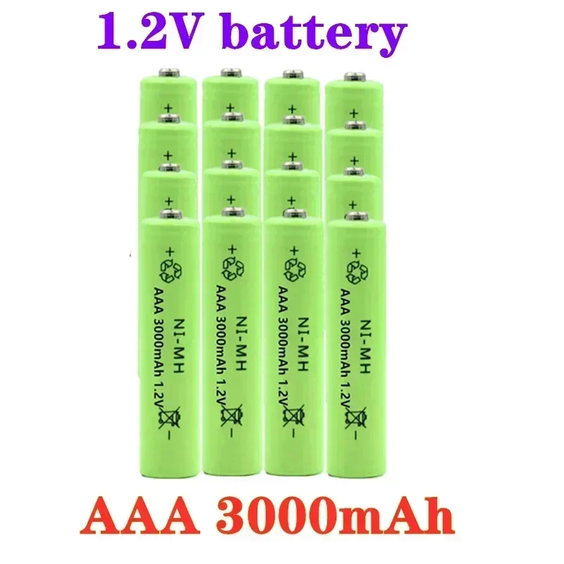 100% جديد 1.2 فولت نيمه AAA بطارية 3000 مللي أمبير بطارية قابلة للشحن بطاريات ni-mh بطارية AAA قابلة للشحن لعبة التحكم عن بعد