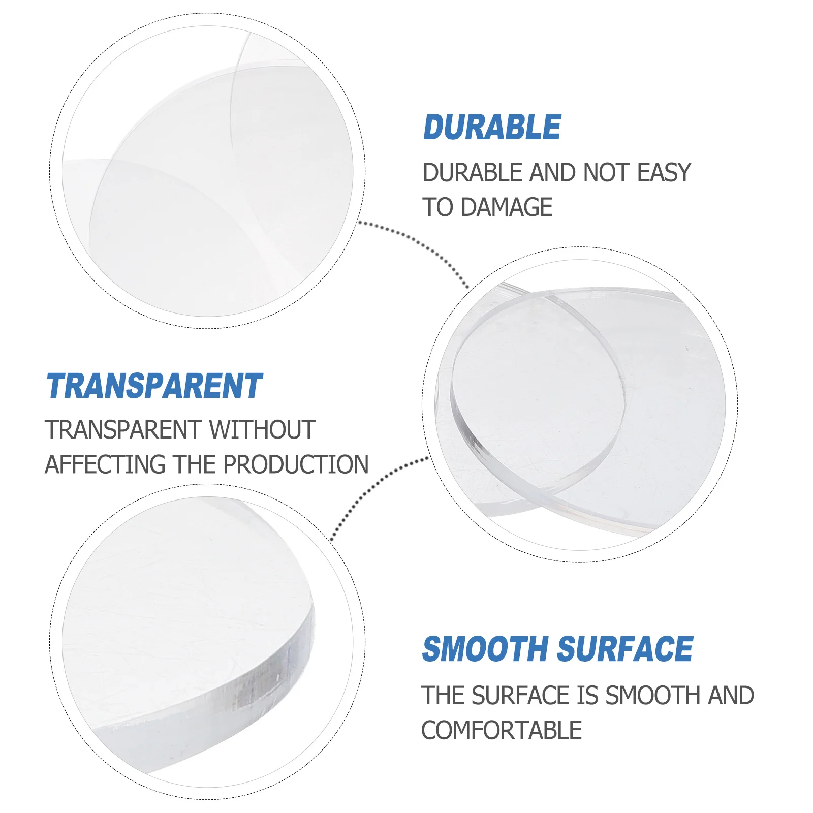 

3Pcs Transparent Clay Pressing Plates Acrylic Round Boards for Sculpting Craft Projects Professional DIY Hand Tools Supplies