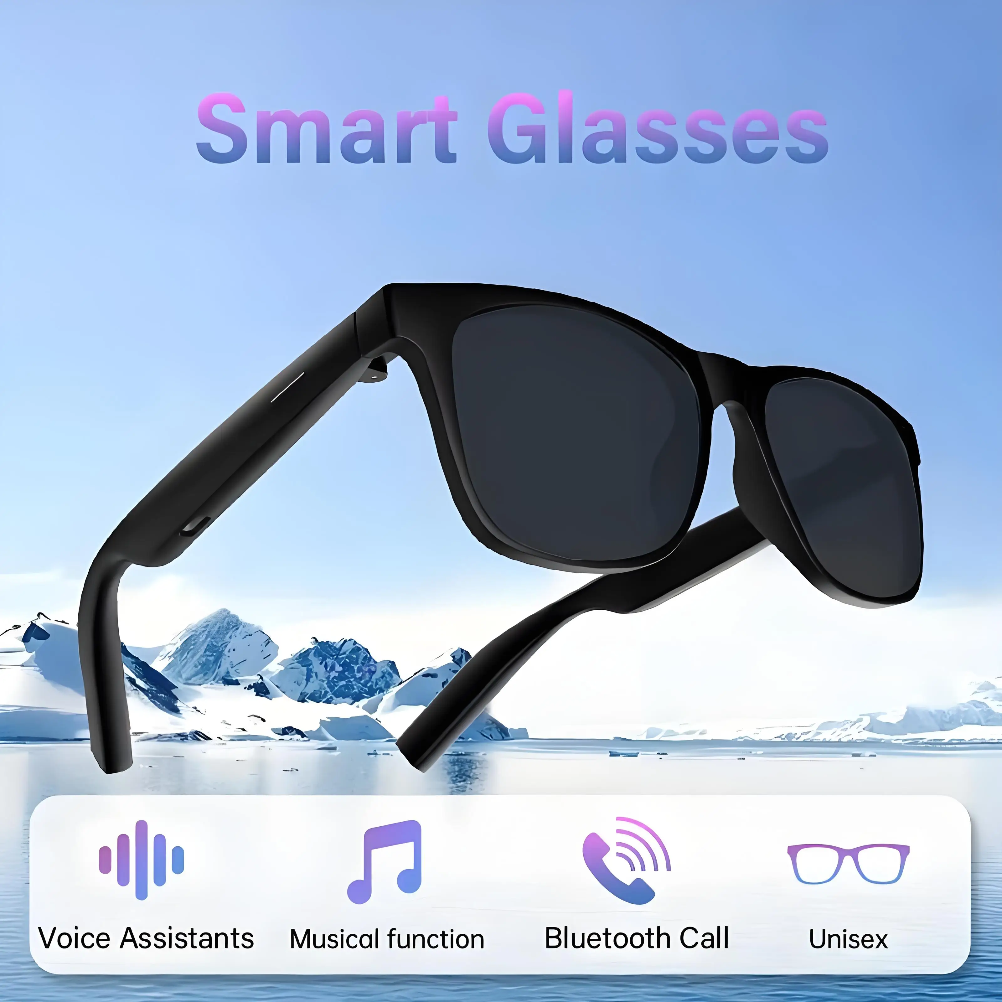 Nowe Inteligentne Bezprzewodowe Okulary Bluetooth Słuchanie Muzyki Odbieranie Połączeń Męskie i Damskie Modne Okulary z Ochroną Przed Niebieskim Światłem 2025