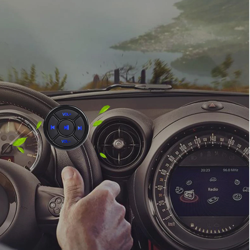Wireless Media Bluetooth-kompatibel Taste Fernbedienung Auto Motorrad Lenkrad MP3 Musik Spielen Für IOS Android Tablet – Detail 5