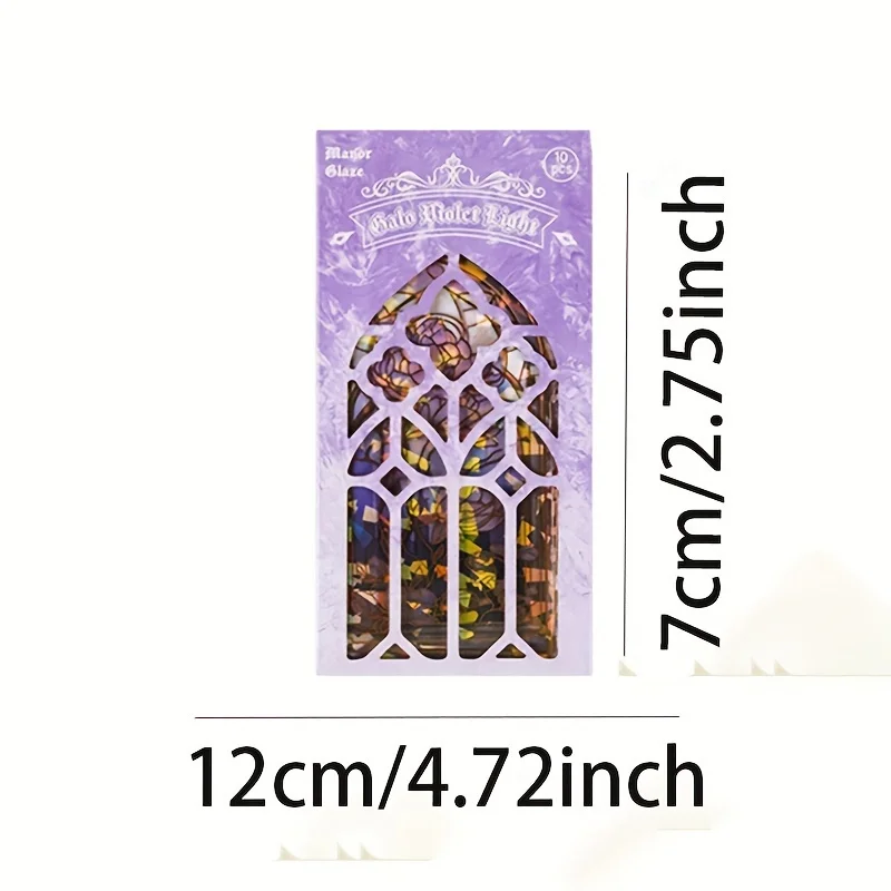 1pc, Flash Holographic Stickers, European Colored Glass Window Theme, Waterproof, Used for DIY Stickers