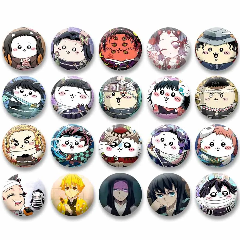 

Demon Anime Soft Button Pins Fashion Jewelry Brooch on Backpack Clothing Accessories Cartoon Tanjiro Mitsuri Cosplay Badge Gifts