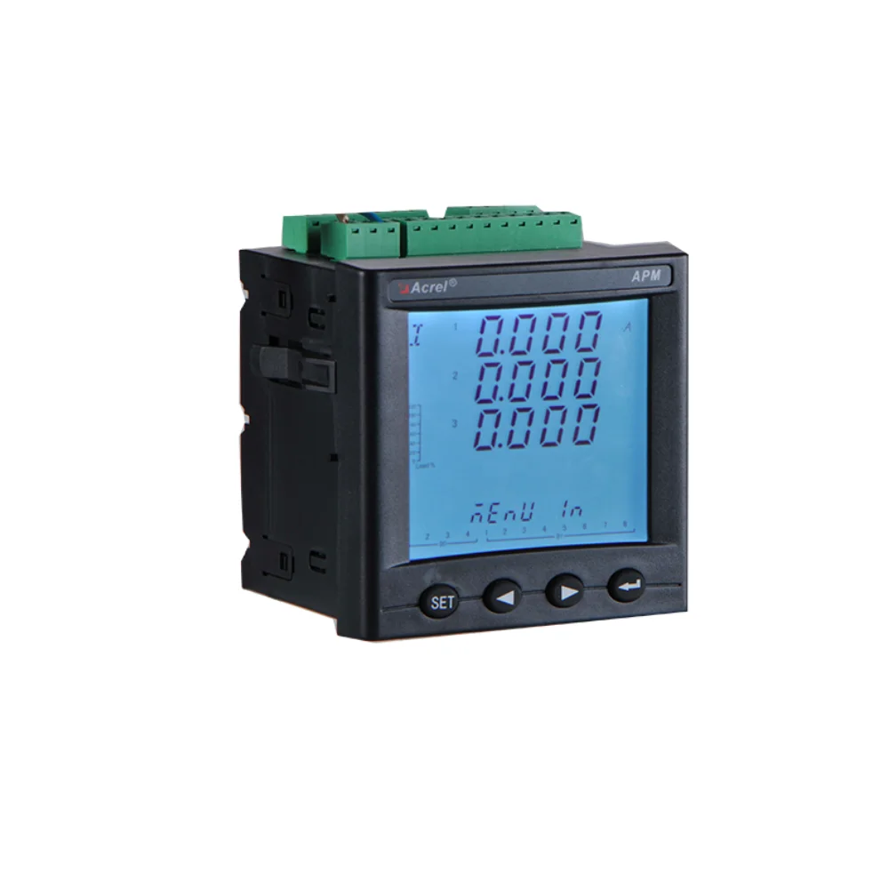 

APM810 3 phase power quality analyse meter energy meter with digital output power meter with dual rs485