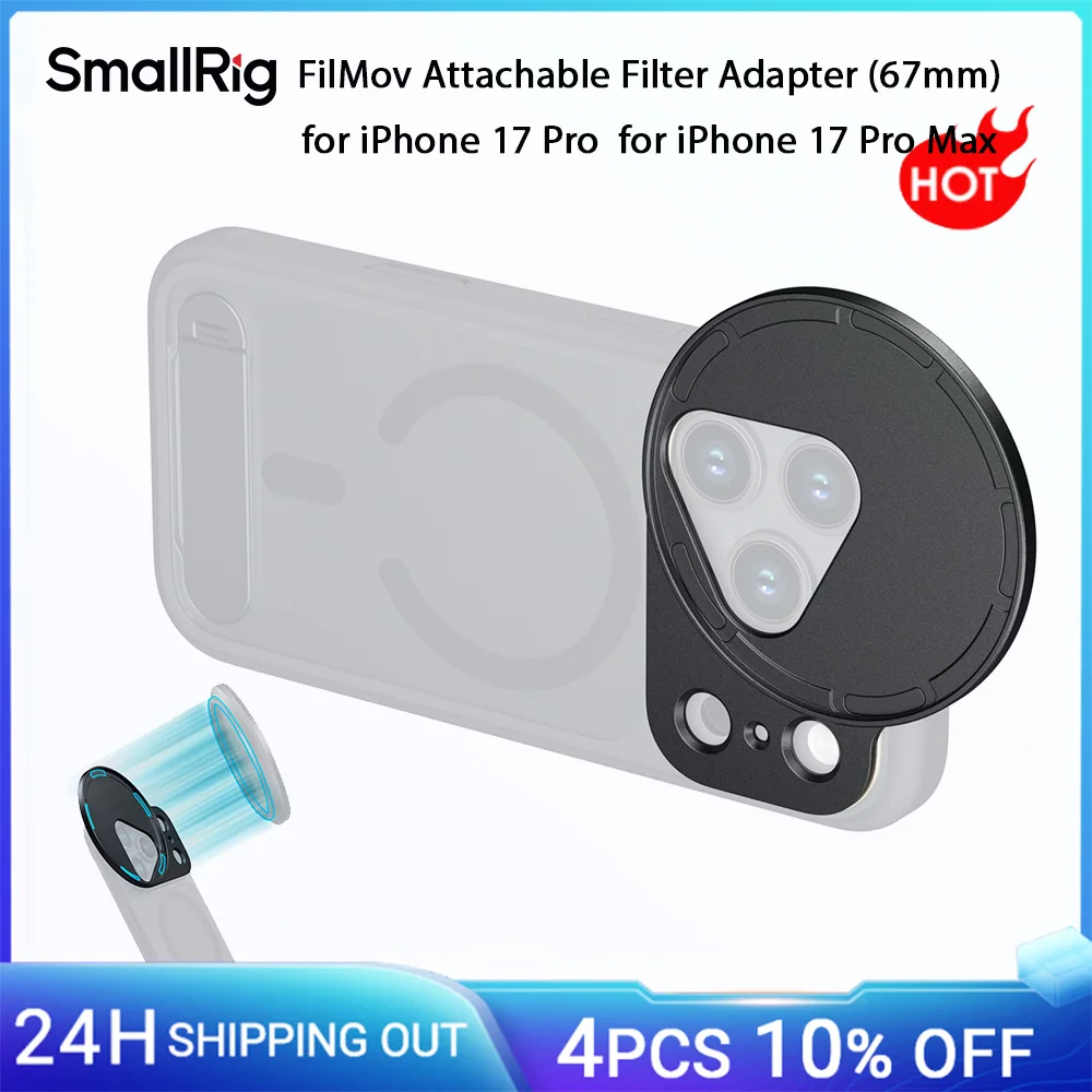 

SmallRig FilMov Attachable 67mm Filter Adapter for iPhone 17 Pro/Pro Max Magnetic Connection for SmallRig Attachable 67mm Filter