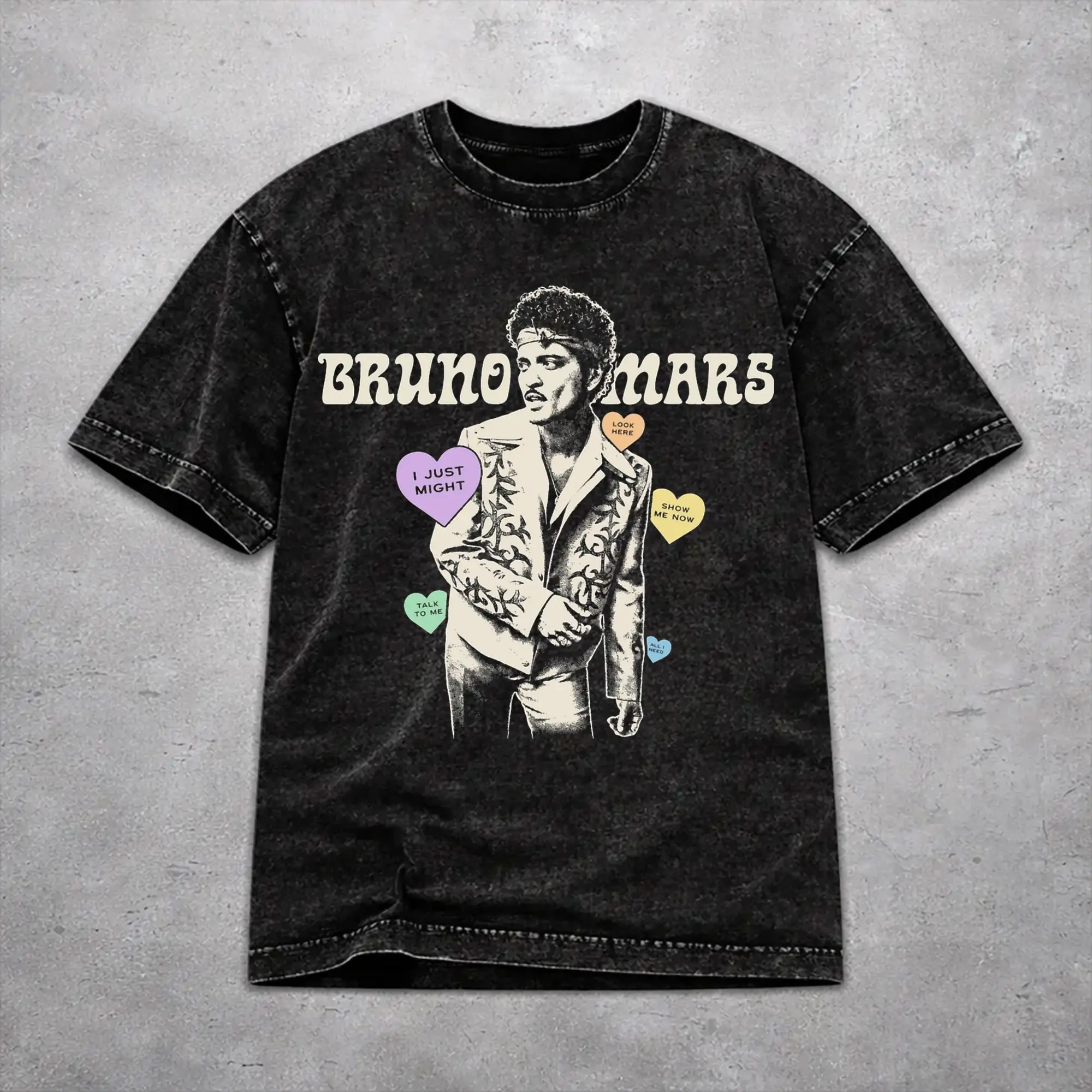 Bruno Mars Romantic Tour 2026 T Shirt Harajuku Style For Men Women Pure Cotton Tee Shirts Tops