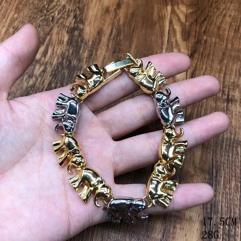 versatile plain gold temperament fashionable elephant animal shape necklace bracelet earring