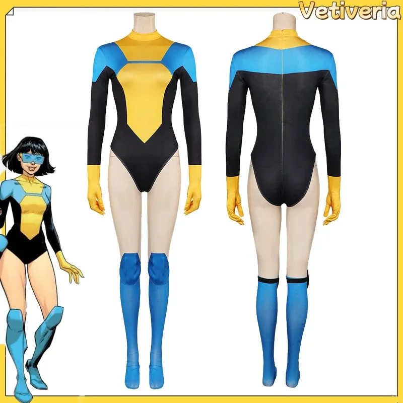 XT8Комбинезон для взрослых Invincible Terra Grayson, костюм для косплея, женское боди с героями мультфильмов, наколенники, наряды на Хэллоуин, карнавал, часть XT6@! XT8Комбинезон для взрослых Invincible Terra Grayson, костюм для косплея, женское боди с героями мультфильмов, наколенники, наряды на Хэллоуин, карнавал, часть XT6@!