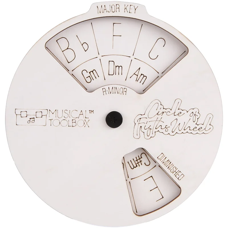 1 Piece Melody Tool, Circle Of Fifths For Musicians, To Readily Find Chord Combinations. (White) Wooden Melody Wheel - view 3