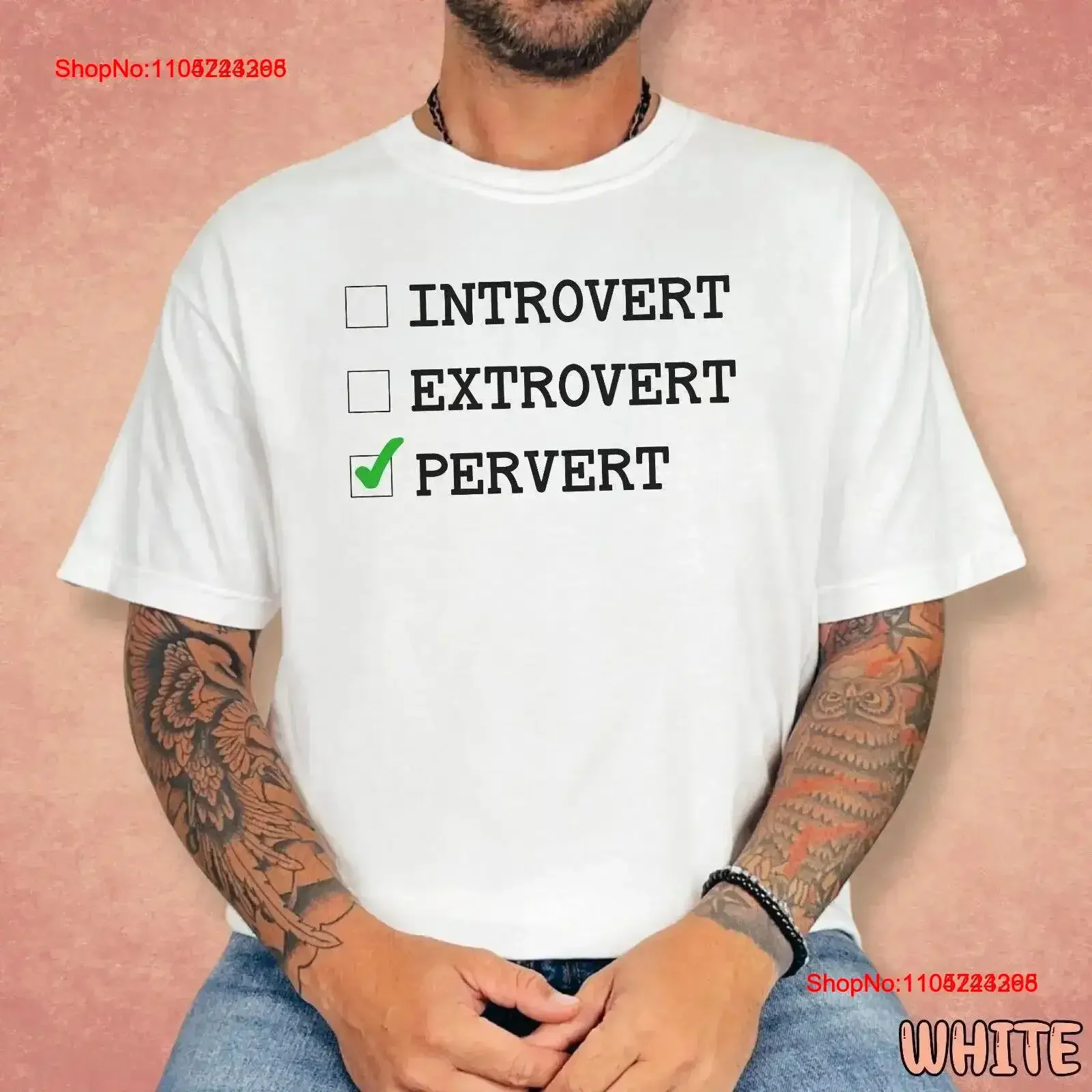 Introvert Pervert T Shirt unhinged offensive vintage Washed Stylish fashion Versatile Soft Stretched Casual vintage Washed