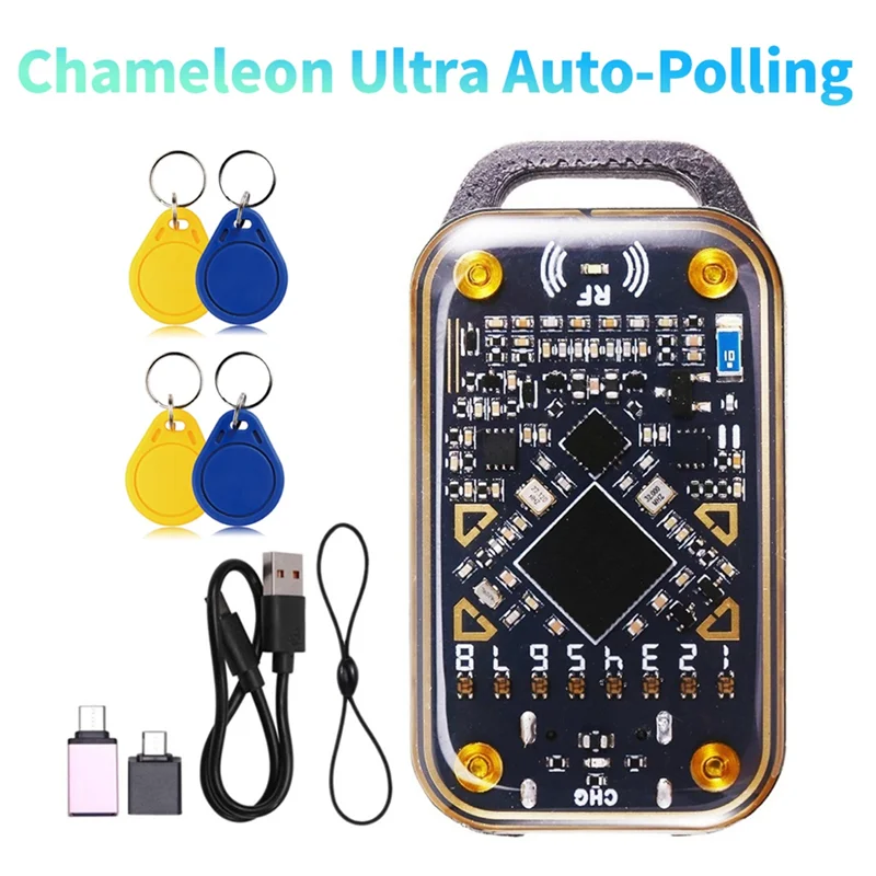 FFYY-Chameleon Ultra RFID قارئ الشرائح الذكية محاكي البطاقة الذكية NFC الناسخ + 4XCUID المفاتيح 125K 13.56M ID IC بطاقة فك التشفير
