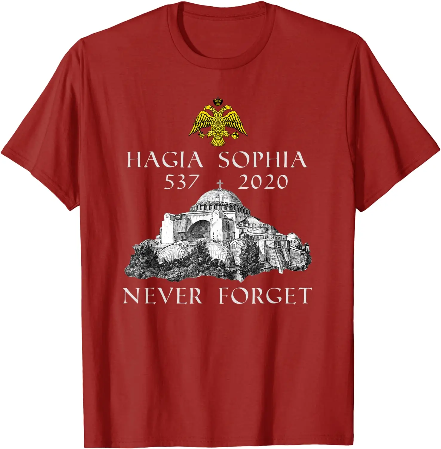 Hagia Sophia Church Museum Roman Byzantine Empire Icons Men T-Shirt Short Sleeve Casual 100% Cotton O-Neck Summer Tees