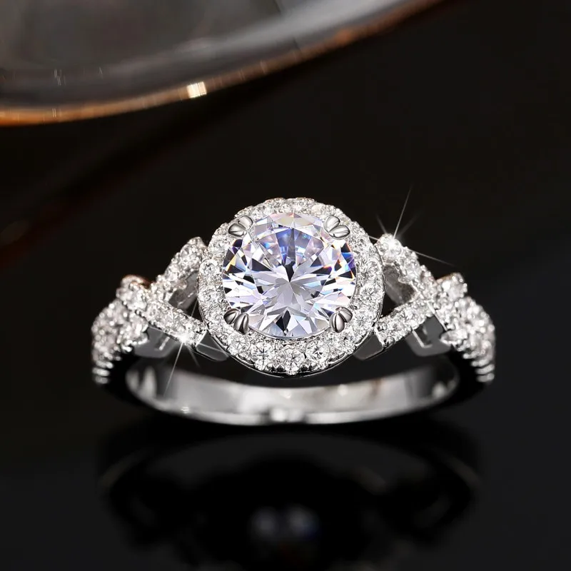 Caoshi elegante Frauen Vorschlag Ring mit brillanten Zirkonia Mode Silber Farbe Finger Accessoires für Verlobung zeremonie