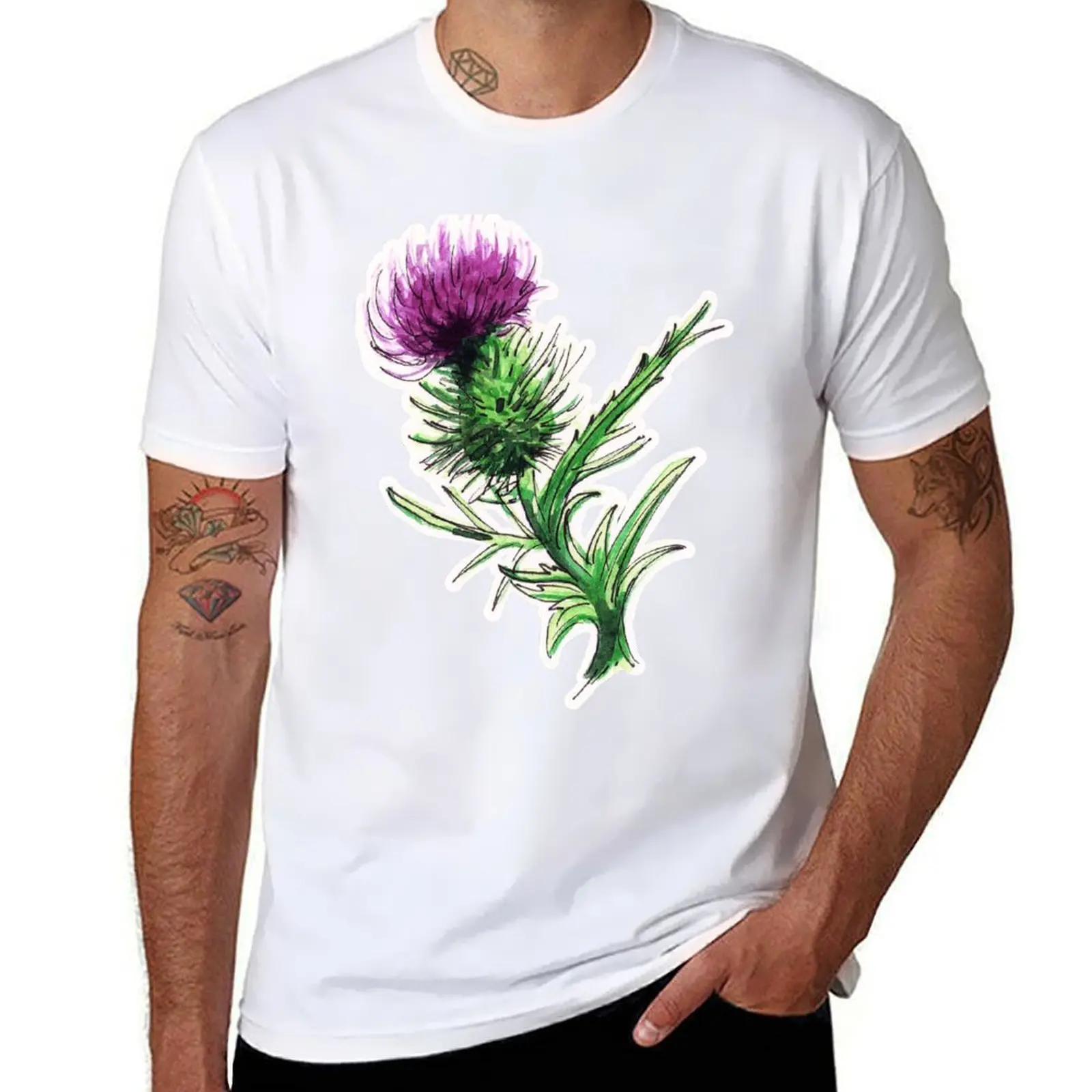 

Watercolour Thistle T-Shirt t shirt man plain cotton t shirt pack T-Shirt