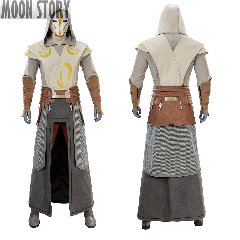 Disfraz de Guerrero Jedi de la Guardia del Templo Galáctico, Máscara, Zapatos, Conjunto Completo para Halloween, Carnaval, Adultos, Hombres