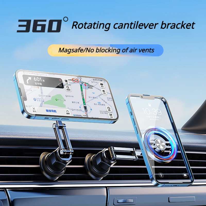 Oatsbasf Car Magsafe Phone Holder Magnetic Airout Phone Stand Multi-angle Adjustmnet High Load Bearing Stable Phone Bracket