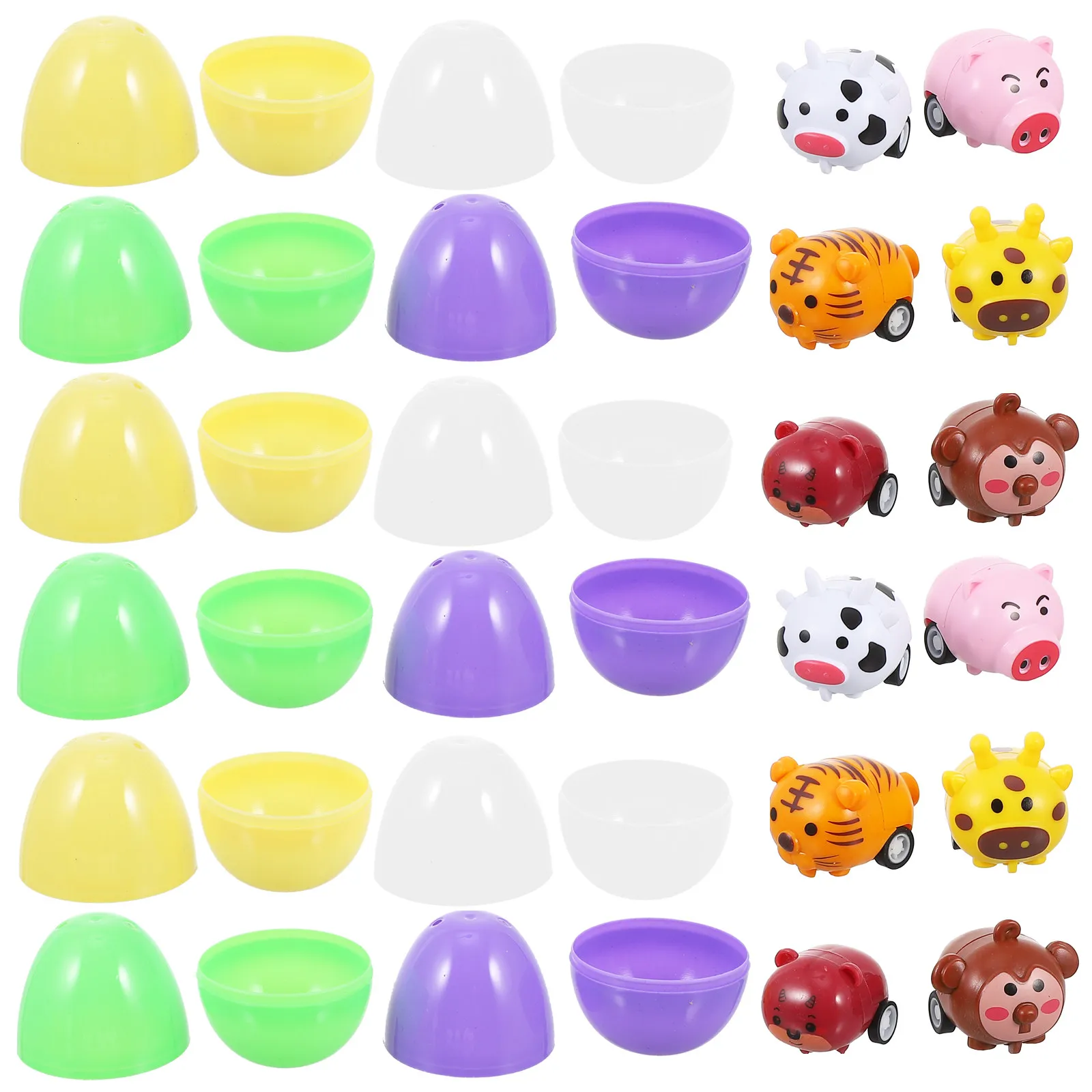 

12 наборов подарочных коробок в форме пасхальных яиц с животными, милые креативные упаковки для детских праздников, закусок, шоколада, пасхальных игрушек-животных