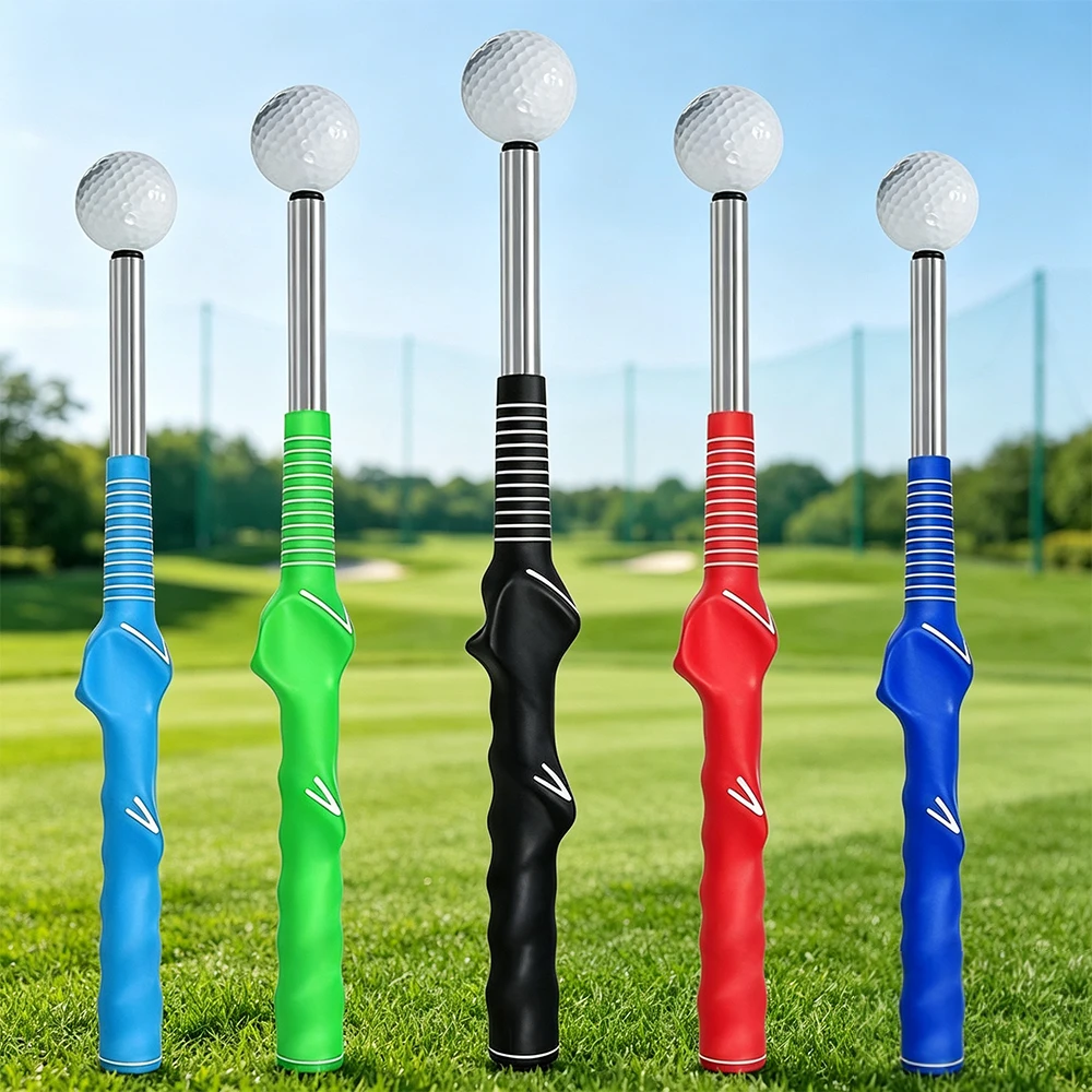 Telescopic Golf Swing Training Stick with Feedback Training Aid for Adults Beginners Indoor Outdoor Golf Practice Tool