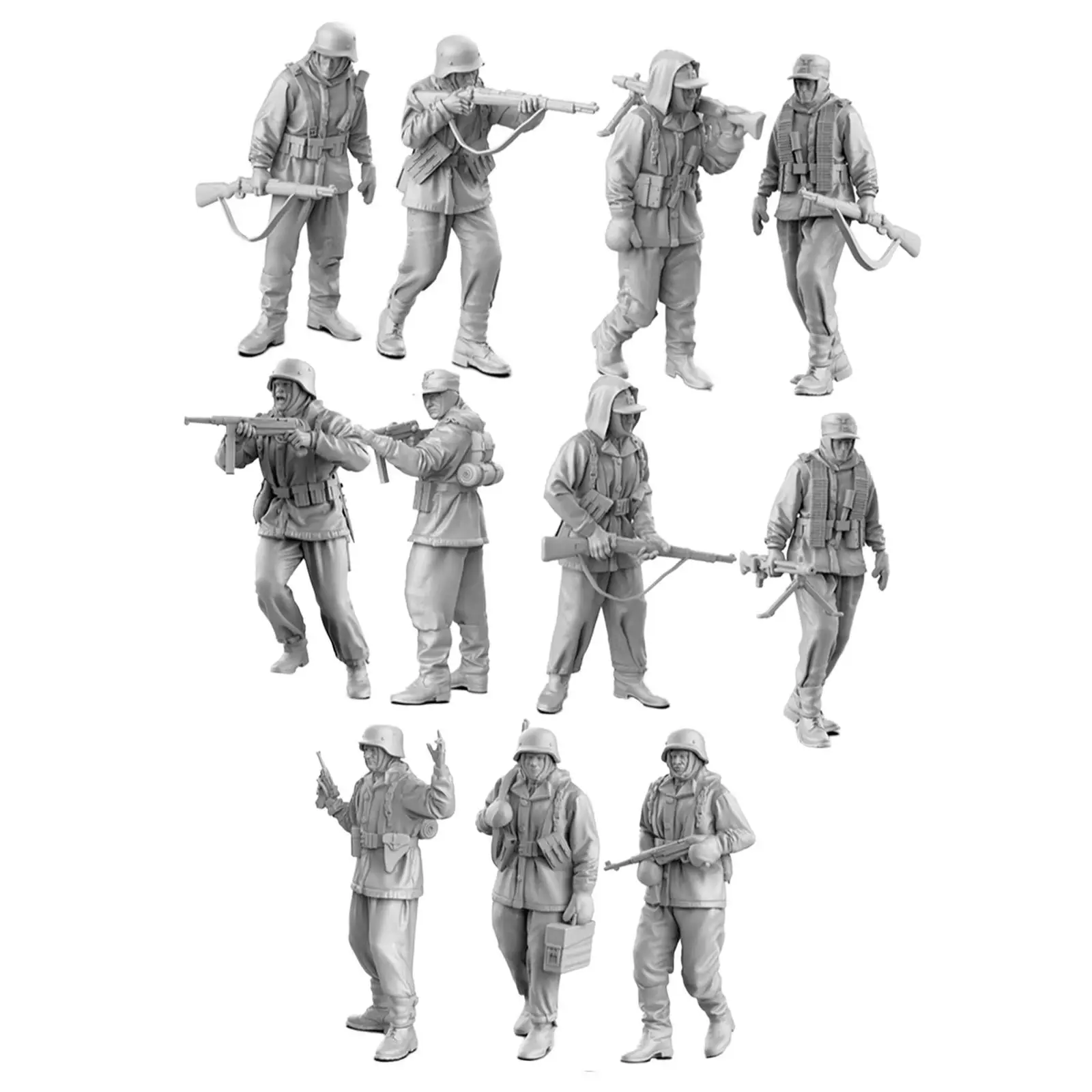 

11x 1:72 Scale German Soldier Models Diorama Layout for Dollhouse Decoration