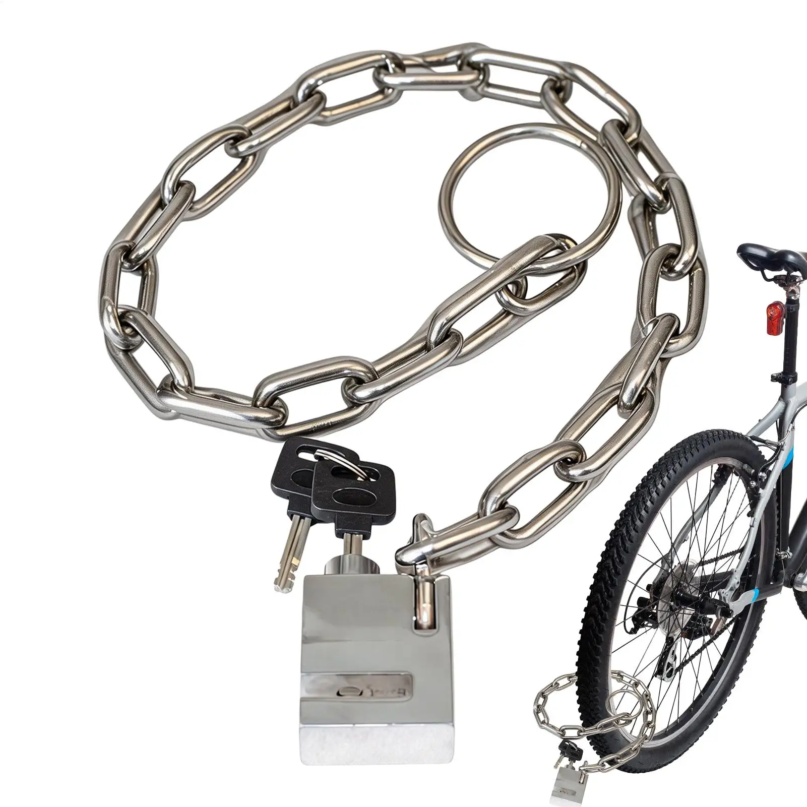 

Stainless steel bicycle lock chain lock mountain bike anti-theft lock bicycle lock road bike lock electric bike motorcycle lock