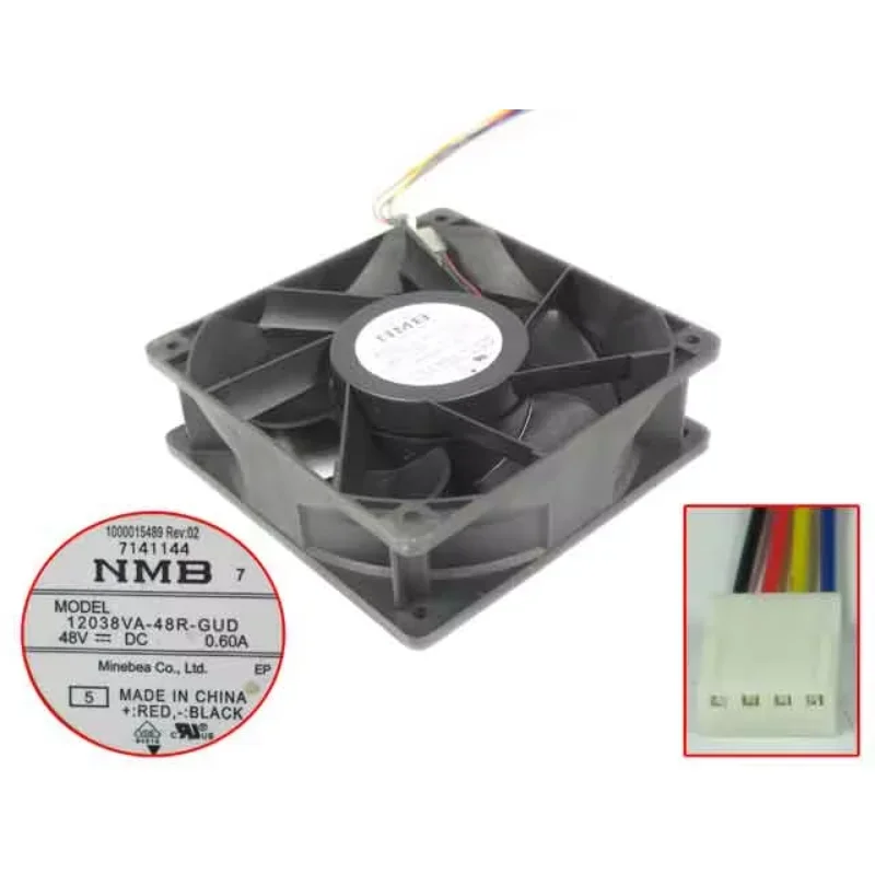 NMB-MAT 12038VA-48R-GUD 5 DC 48V 0.60A 120x120x38mm 4-Wire Server Cooling Fan