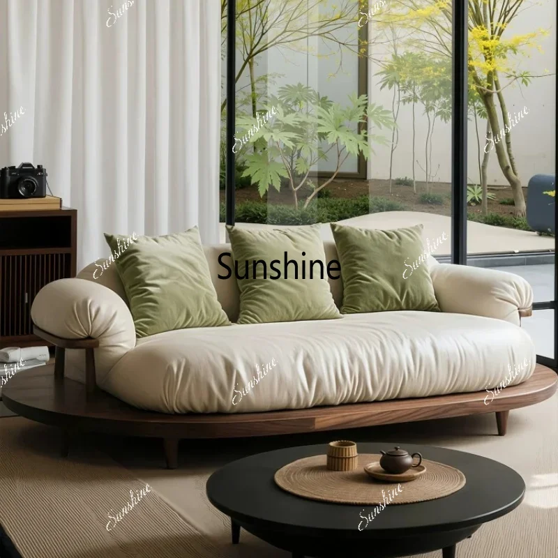 YArc leisure sofa moon arc special-shaped black walnut creative living room furniture