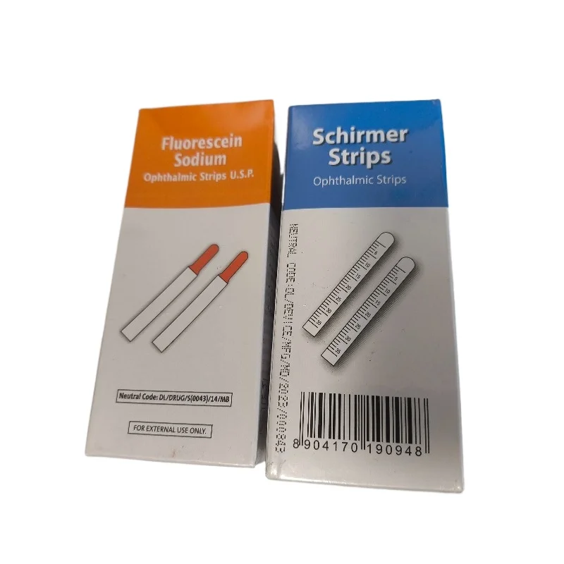 100pcs Tear Test Paper Fluorescent Strip Filter Strip Fluorescein Sodium Detect Box of Tear Test Papers for Fluorescent Strips