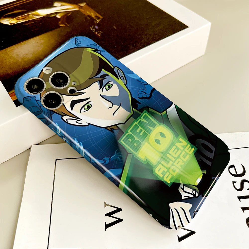 COOLอะนิเมะBen 10 FUNDAเคสโทรศัพท์สําหรับiPhone 16 12 13 14 15 Pro Max Plus Holeฟิล์มโทรศัพท์กรณีครอบคลุม