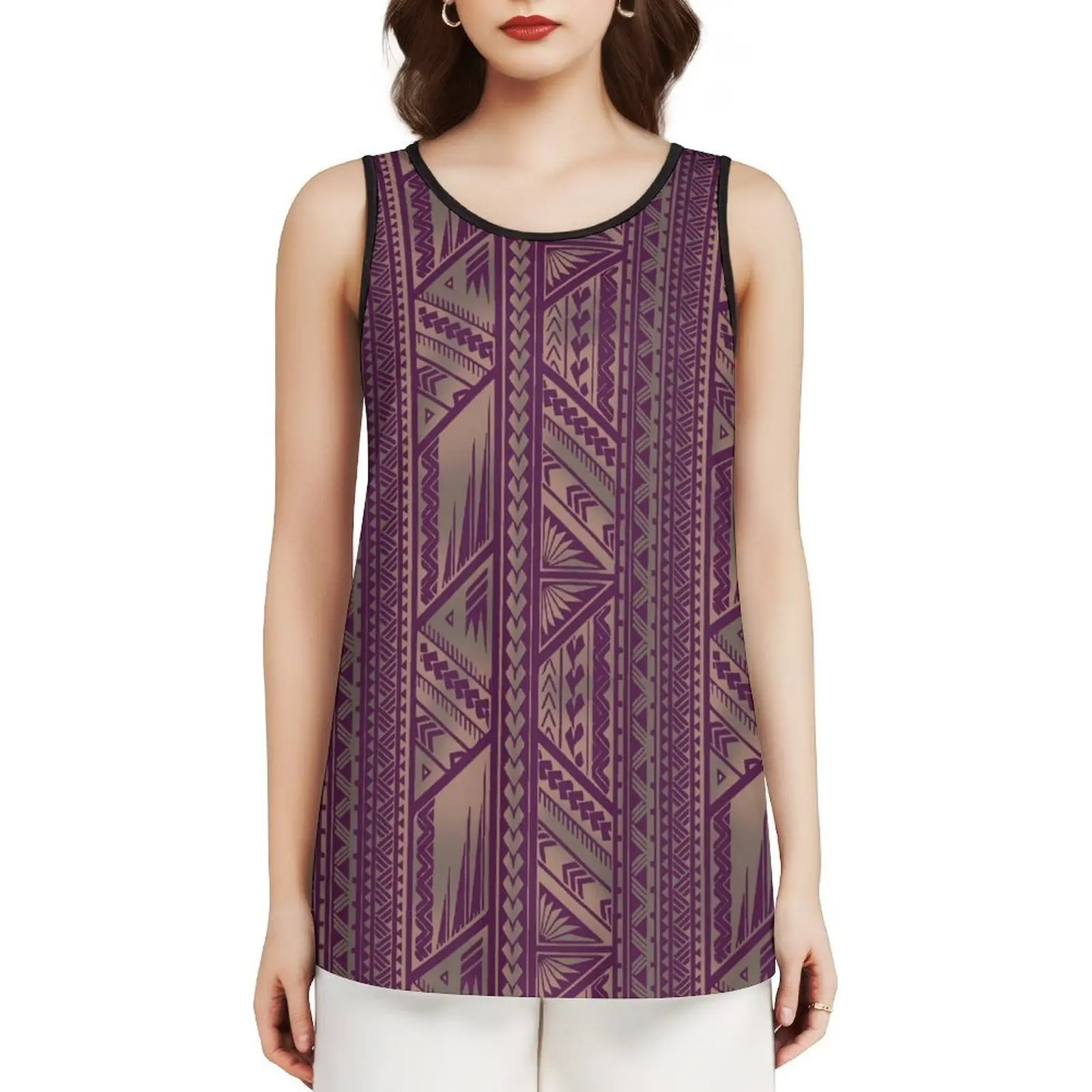 2024 New Design Polynesian Women Slim Casual Women Vest Samoan Slim Waistcoat Vest