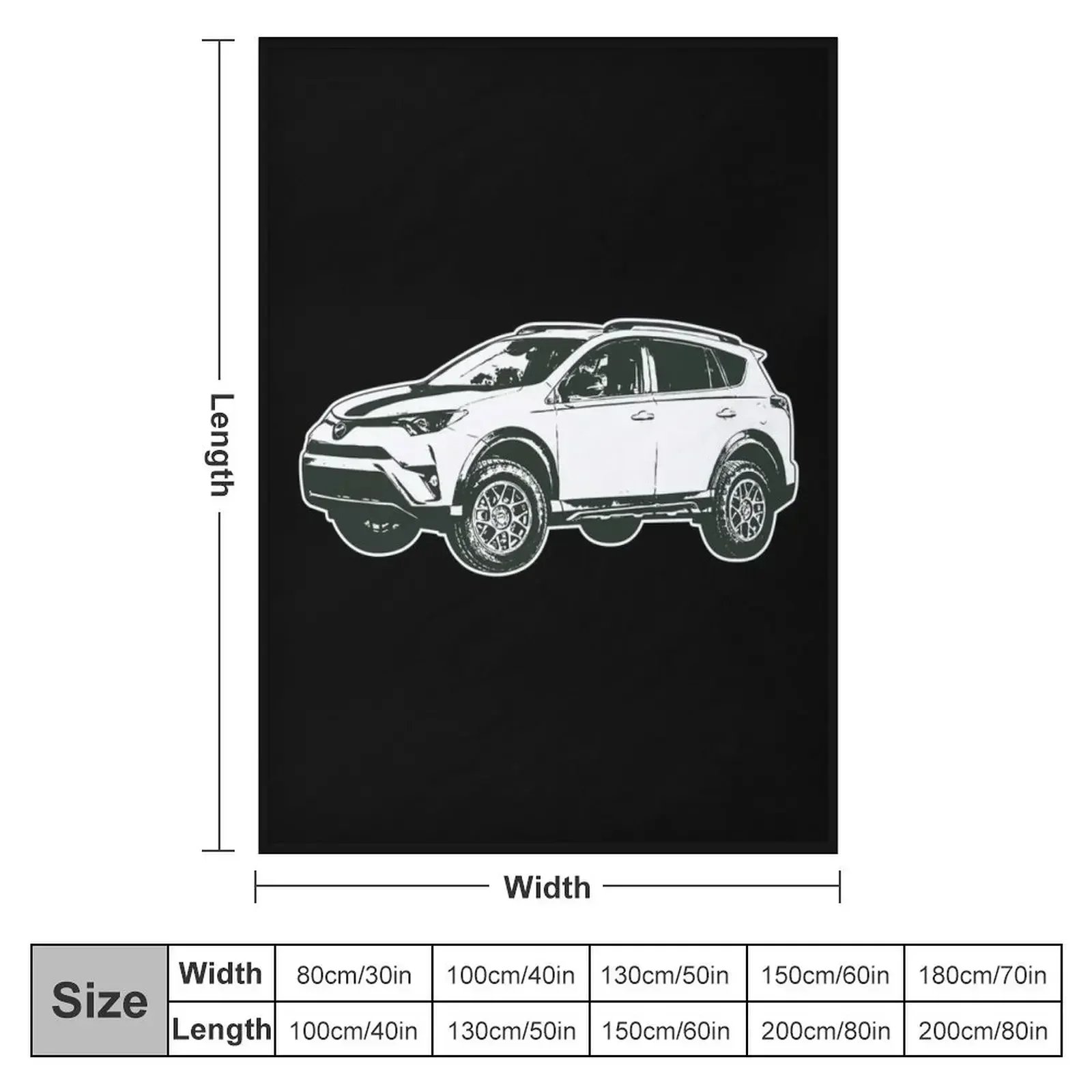 Adventure Lifted Rav 4 Sketch Throw Blanket Summer Beddings Soft Big Bed Fashionable Beach Cute Summer Blankets