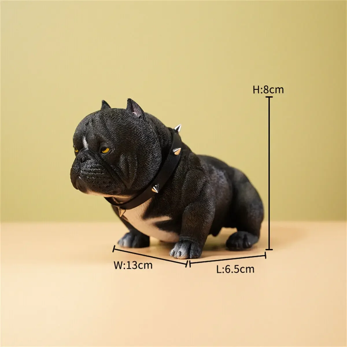 JXK 1/6 Mini Bully Dog Model Cute Animal Figure American Bully Pitbull Collector Pet Decoration Realistic Educational Gift