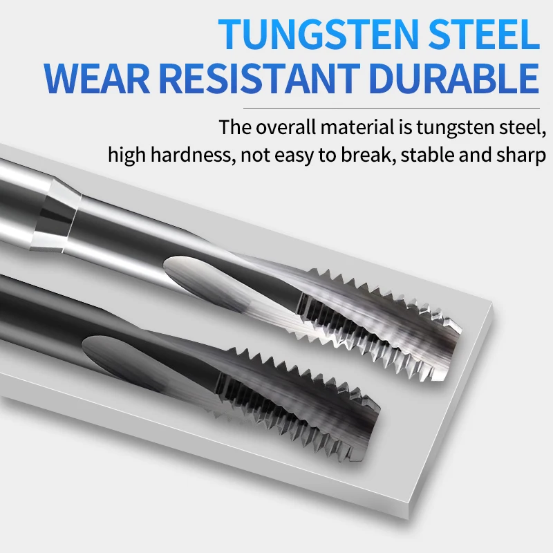 Carbide Tap DIN Standard Spiral Fluted Tap Extended Internal Coolant For Blind Hole Tapping For Aluminum/Steel 1PCS M3-M18 6HX