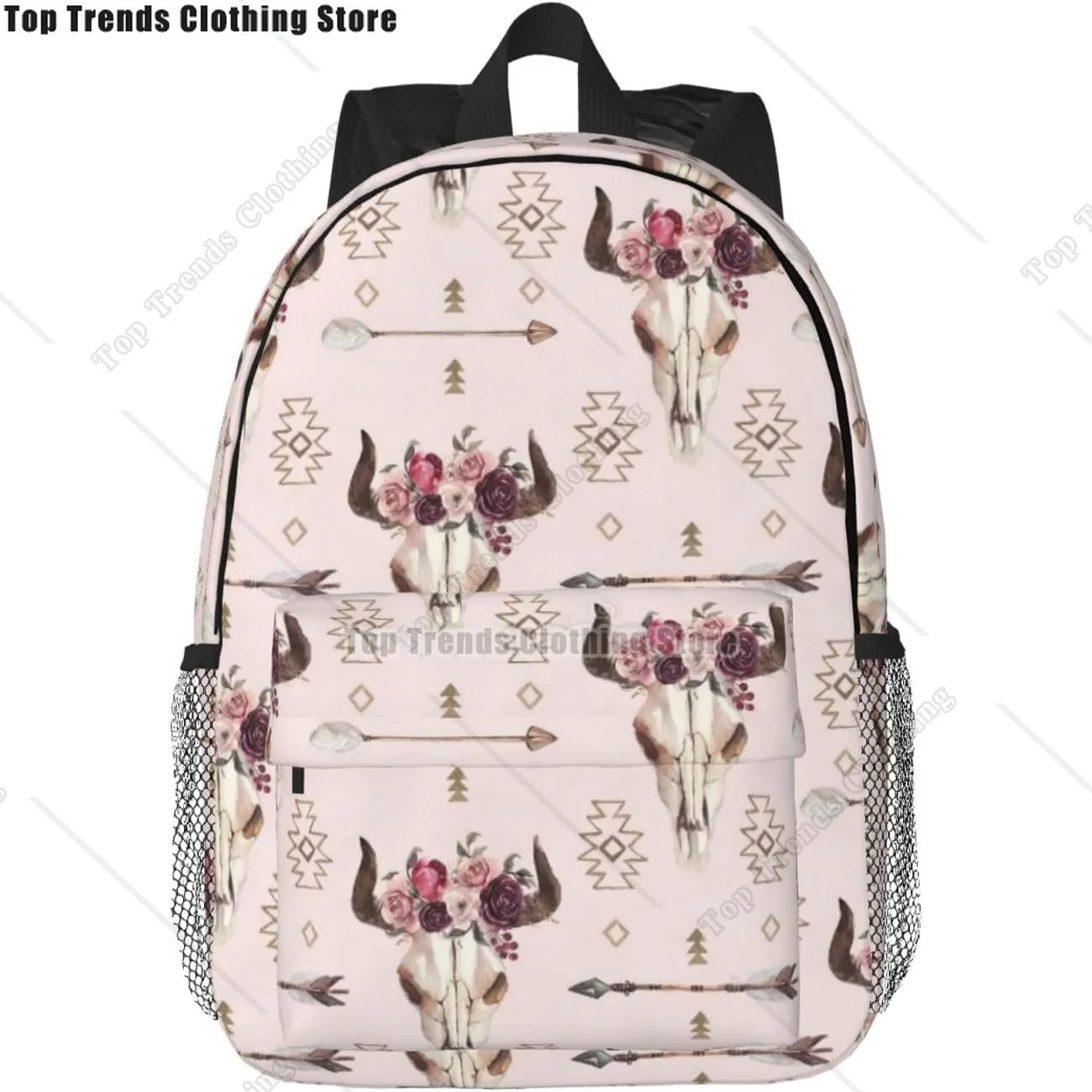 

Bull Skull Tribal Print Adults Backpack Lightweight Backpacks For Hiking Work Laptop Backpack Men Women