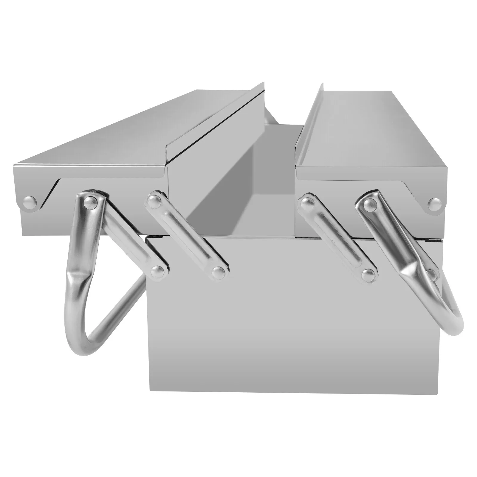 2-Layers Multi-Function Tool Organizer Tool Storage Box Folding Tool Box 410 Stainless Steel