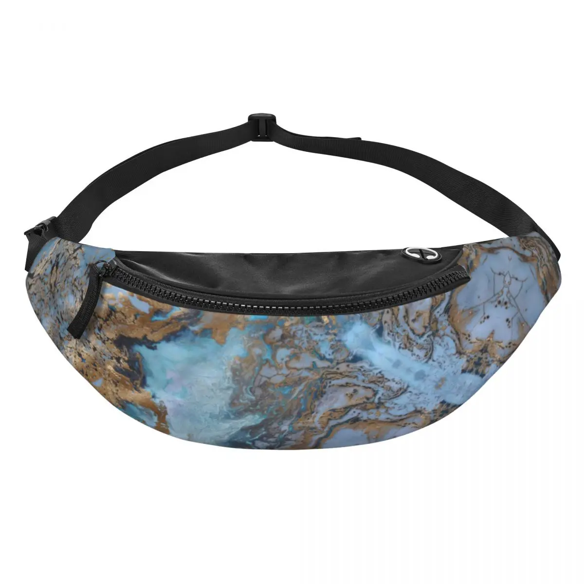 Cool Marble Texture Printing Fanny Pack Women Men Crossbody Waist Bag for Camping Biking Phone Money Pouch