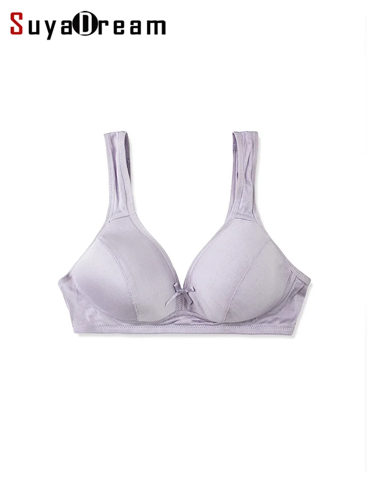 SuyaDream kobiety bez fiszbin biustonosze 100% naturalny jedwab cienkie wyściółka codziennego nosić biustonosz bielizna nago różowy Intimates