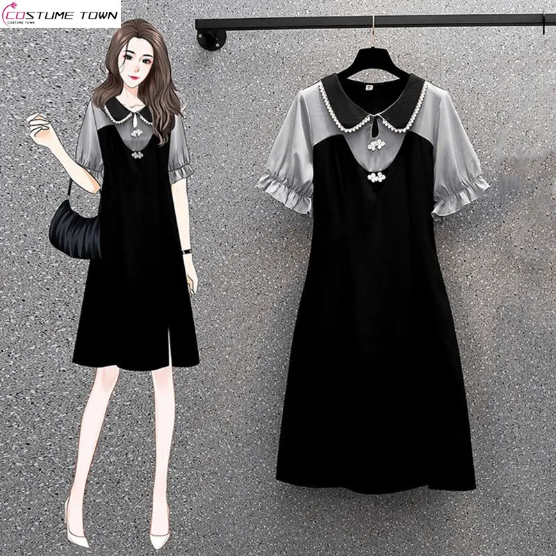 

Large Size Fashionable Dress 2024 Spring/summer Korean Version New Slim Fit and Slimming A-line Women's Dress Trend